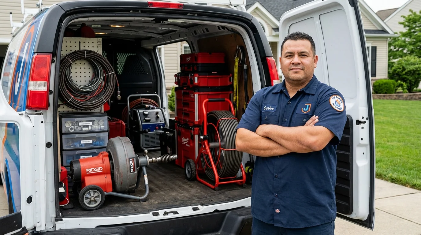 Professional drain cleaning equipment and Johns Plumbing LLC plumber in Thousand Palms